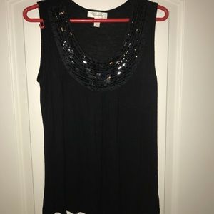 Dressy Tank w/ Sequin Collar